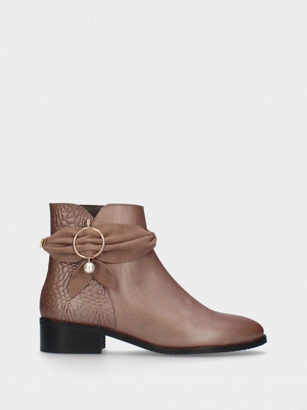 Rafaela Mujer Beige Tacón Bajo Tobillo 65 | MLV Shoes