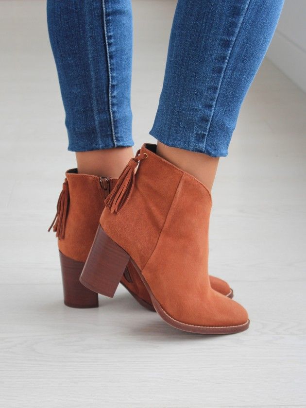 Botins Castanhos de Salto Alto | Loja Online | MLV Shoes