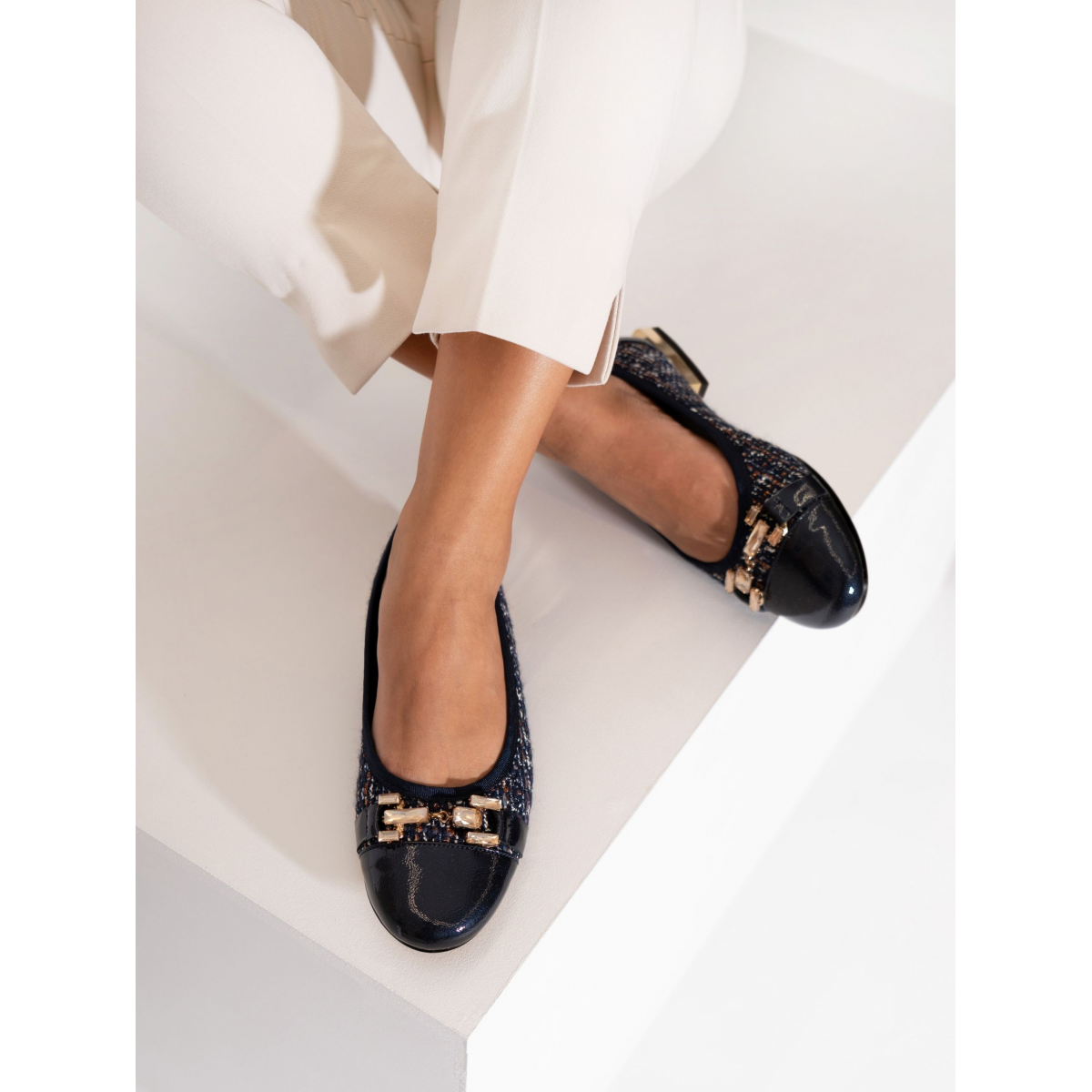 Blue Ballet Flats for Women Rute 16 - MLV Portuguese Shoes