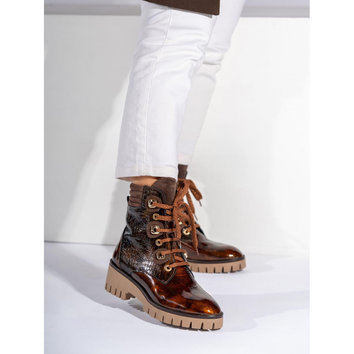 Bota en Piel Camel para Mujer Monica 11 - MLV Portuguese Shoes
